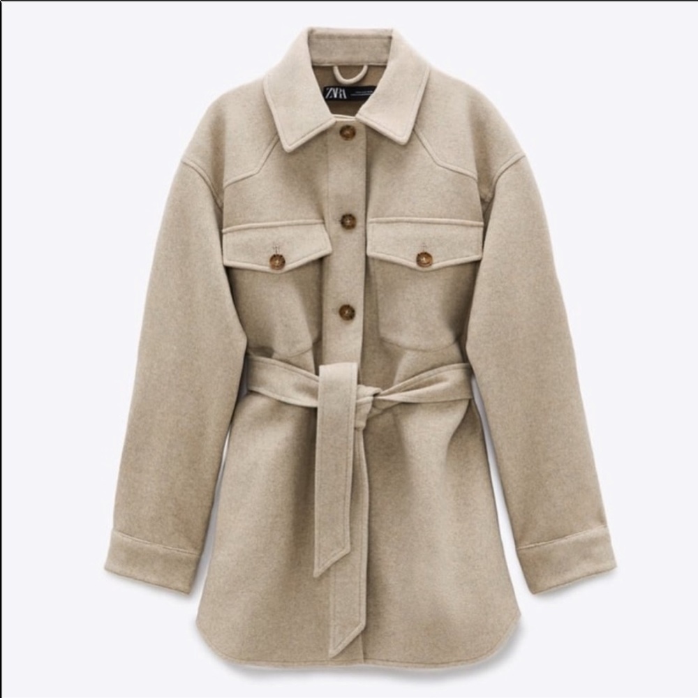 Zara Shacket Light Beige size XS